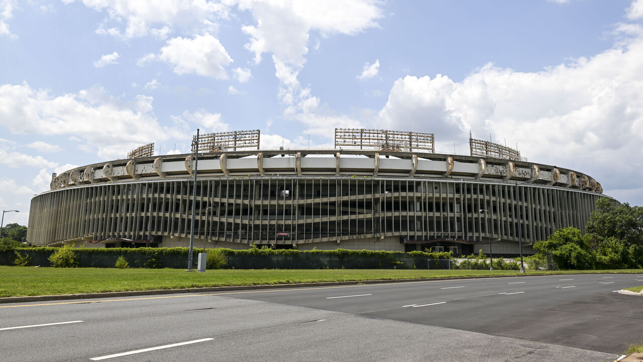 WASHINGTON, DC - AUGUST 7: RFK was the home of Washington sports teams and their fans for nearly six decades. It hosted the team now known as the Commanders in the 1980s and early 1990s, when the franchise won three Super Bowl championships. It held D.C.'s baseball team through its transition from the Senators to the Nationals. on August 7, 2023.