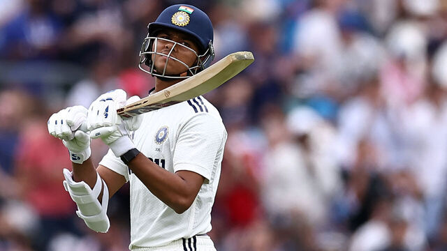 India's Yashasvi Jaiswal walks back to the pavilion after losing his wicket on day three of the fifth Test cricket match between England and India at The Oval in London on August 2, 2025.