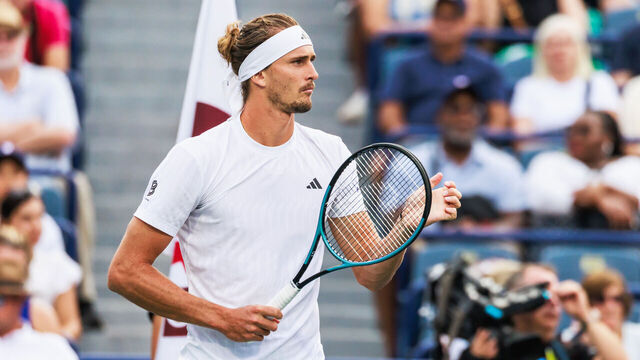 TORONTO, ON - AUGUST 04: Alexander Zverev (GER) is seen before a quarterfinal men's singles match at the ATP National Bank Open on August 04, 2025, at Sobeys Stadium in Toronto, ON