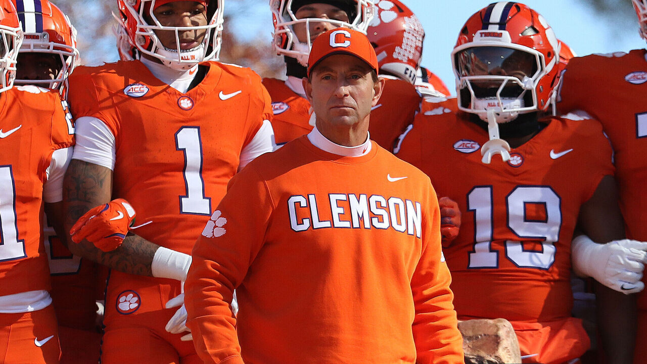 CLEMSON, SC - NOVEMBER 30: Clemson Tigers head coach Dabo Swinney during a college football game between the South Carolina Gamecocks and the Clemson Tigers on November 30, 2024 at Clemson Memorial Stadium in Clemson, S.C.