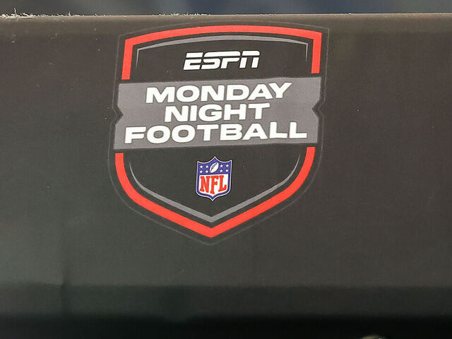 GLENDALE, AZ - JANUARY 13: The ESPN Monday Night Football logo on a camera before the NFL Wild Card Playoff football game between the Minnesota Vikings and the Los Angeles Rams on January 13, 2025, at State Farm Stadium in Glendale, AZ.