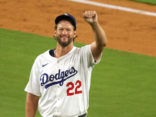 LOS ANGELES, CALIFORNIA - JULY 02: Clayton Kershaw #22 of the Los Angeles Dodgers celebrates after striking out Vinny Capra #41 of the Chicago White Sox during the sixth inning to record his 3,000th career strikeout at Dodger Stadium on July 02, 2025 in Los Angeles, California.