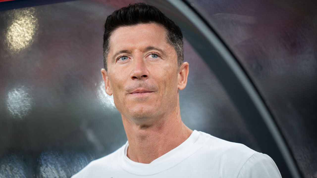 Robert Lewandowski appears before the international friendly match between Poland and Moldova at Silesian Stadium in Chorzow, Poland, on June 6, 2025. This game is part of preparations for upcoming FIFA World Cup European qualifying matches.