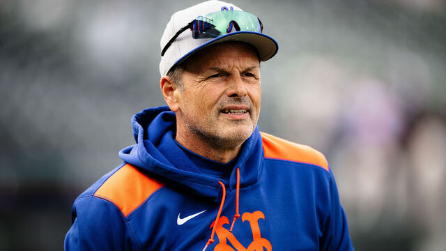 SAN FRANCISCO, CA - JULY 25: New York Mets hitting coach Eric Chavez (61) looks on before a MLB game between the New York Mets and San Francisco Giants, on July 25, 2025, at Oracle Park in San Francisco, CA.