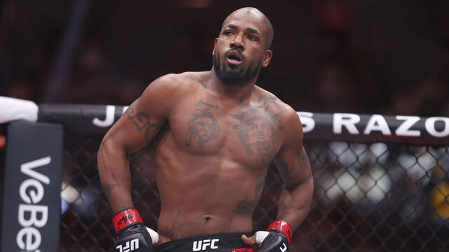 LAS VEGAS, NEVADA - MARCH 08: King Green of the United States looks on before his lightweight fight during UFC 313 at T-Mobile Arena on March 08, 2025 in Las Vegas, Nevada.