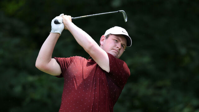 OWINGS MILLS, MARYLAND - AUGUST 14: Robert MacIntyre of Scotland plays his shot from the fifth tee during the first round of the BMW Championship 2025 at Caves Valley Golf Club on August 14, 2025 in Owings Mills, Maryland.