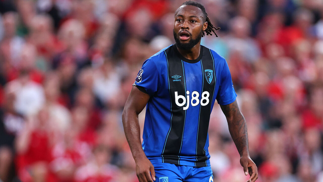 LIVERPOOL, ENGLAND - AUGUST 15: Antoine Semenyo of Bournemouth during the Premier League match between Liverpool and Bournemouth at Anfield on August 15, 2025 in Liverpool, England.