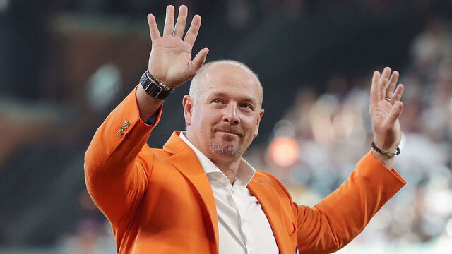 HOUSTON, TEXAS - AUGUST 12: Former Houston Astros pitcher Billy Wagner during the Houston Astros Hall of Fame Weekend at Minute Maid Park on August 12, 2023 in Houston, Texas.