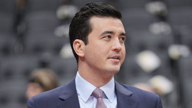 TORONTO, ON - JANUARY 22: Bobby Webster General Manager of the Toronto Raptors looks on before his team plays the New York Knicks at the Scotiabank Arena on January 22, 2023 in Toronto, Ontario, Canada. NOTE TO USER: User expressly acknowledges and agrees that, by downloading and/or using this Photograph, user is consenting to the terms and conditions of the Getty Images License Agreement.