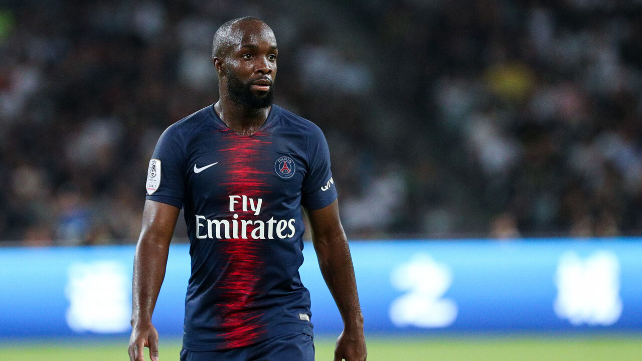SHENZHEN, CHINA - AUGUST 04: #25 Lassana Diarra of Paris Saint-Germain in action during the French Trophy of Champions football match between AS Monaco and Paris Saint-Germain at Shenzhen Longgang Sports Center on August 4, 2018 in Shenzhen, China.