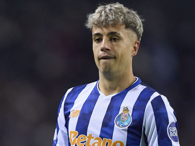 Ivan Jaime of FC Porto reacts during the UEFA Europa League match between FC Porto and FC Midtjylland at Estadio Do Dragao in Porto, Portugal, on December 12, 2024.