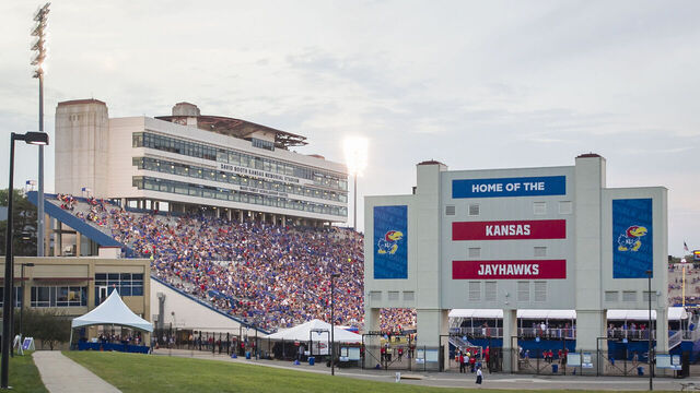 LAWRENCE, KS - SEPTEMBER 07: Exterior view of memorial field during the game between the Coastal Carolina Chanticleers and the Kansas Jayhawks on Saturday September 7, 2019 at Memorial Stadium in Lawrence, KS.