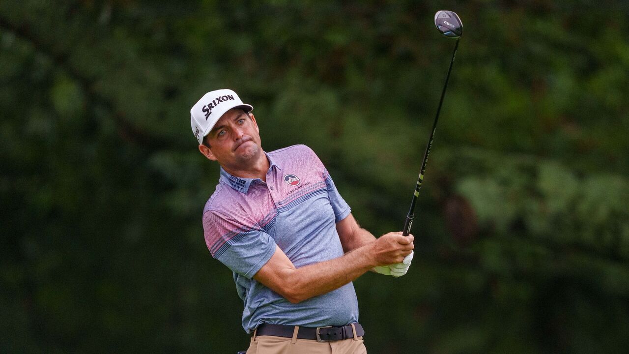 ATLANTA, GEORGIA - AUGUST 22: Keegan Bradley of the United States plays his shot during the second round of the TOUR Championship 2025 at East Lake Golf Club on August 22, 2025 in Atlanta, Georgia.