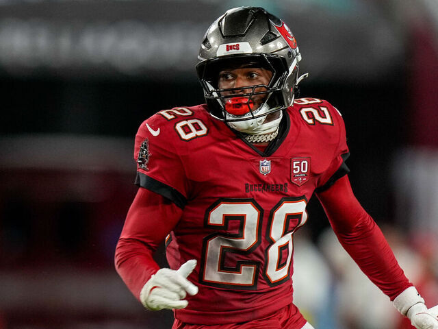 TAMPA, FL - AUGUST 09: Tampa Bay Buccaneers safety Shilo Sanders (28) looks on during a preseason game between the Tampa Bay Buccaneers and the Tennessee Titans, August 9, 2025 at Raymond James Stadium in Tampa, Florida.