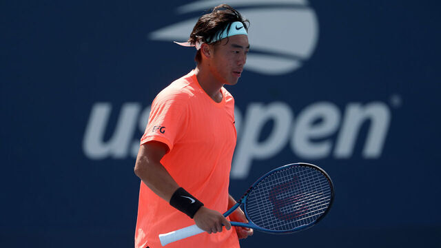 NEW YORK, NEW YORK - AUGUST 25: Coleman Wong of Hong Kong, China looks on against Aleksandar Kovacevic of the United States during their Men's Singles First Round match on Day Two of the 2025 US Open at USTA Billie Jean King National Tennis Center on August 25, 2025 in the Flushing neighborhood of the Queens borough of New York City.