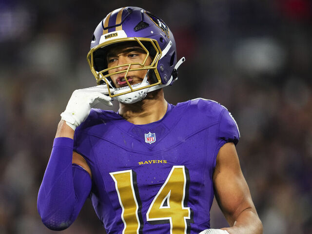 BALTIMORE, MD - NOVEMBER 07: Kyle Hamilton #14 of the Baltimore Ravens looks on from the field during an NFL football game against the Cincinnati Bengals at M&T Bank Stadium on November 7, 2024 in Baltimore, Maryland.