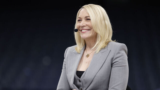 OKLAHOMA CITY, OK - JUNE 5: Doris Burke smiles after the game between the Indiana Pacers and the Oklahoma City Thunder during Game One of the 2025 NBA Finals on June 5, 2025 at Paycom Center in Oklahoma City, Oklahoma. Mandatory Copyright Notice: Copyright 2025 NBAE
