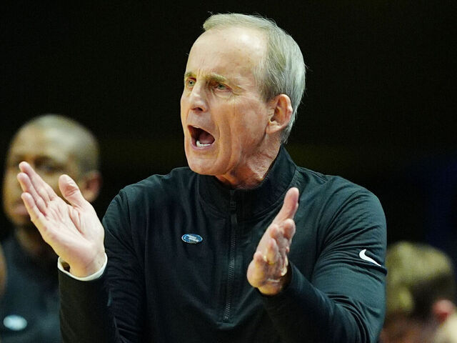 LEXINGTON, KY - MARCH 20: Tennessee Volunteers coach Rick Barnes coaching on the sidelines against the Wofford Terriers during the first round of the NCAA Men's Division 1 Championship at Rupp Arena on March 20, 2025, in Lexington, Kentucky.