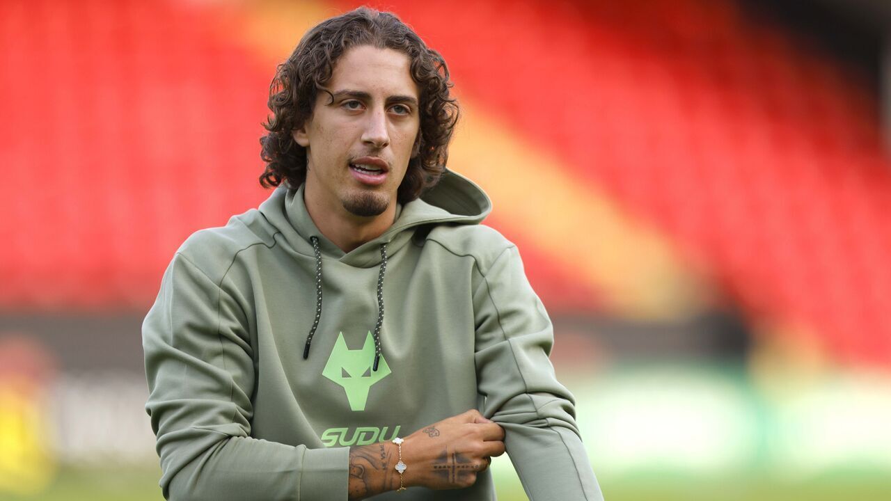 WALSALL, ENGLAND - JULY 30: Fabio Silva of Wolverhampton Wanderers looks on during the pre-season friendly match between Wolverhampton Wanderers and RC Lens at Pallet-Track Bescot Stadium on July 30, 2025 in Walsall, England.