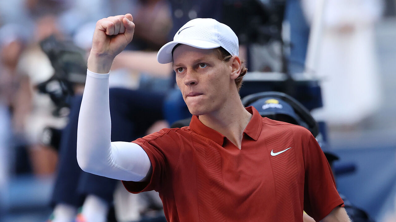 NEW YORK, NEW YORK - AUGUST 30: Jannik Sinner of Italy acknowledges the crowd after defeating Denis Shapovalov of Canada following their Men's Singles Third Round match on Day Seven of the 2025 US Open at USTA Billie Jean King National Tennis Center on August 30, 2025 in the Flushing neighborhood of the Queens borough of New York City.