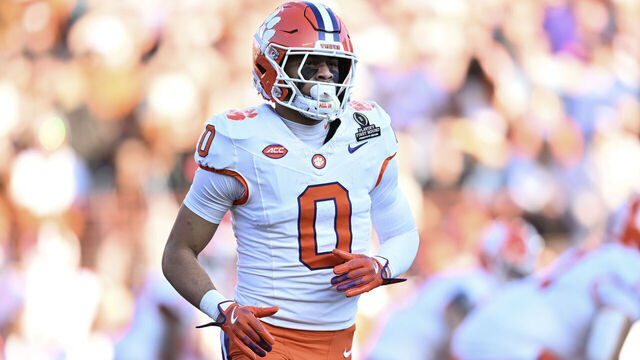 AUSTIN, TEXAS - DECEMBER 21: Antonio Williams #0 of the Clemson Tigers lines up prior to the snap during the first half of the Playoff First Round Game against the Texas Longhorns at Darrell K Royal-Texas Memorial Stadium on December 21, 2024 in Austin, Texas.