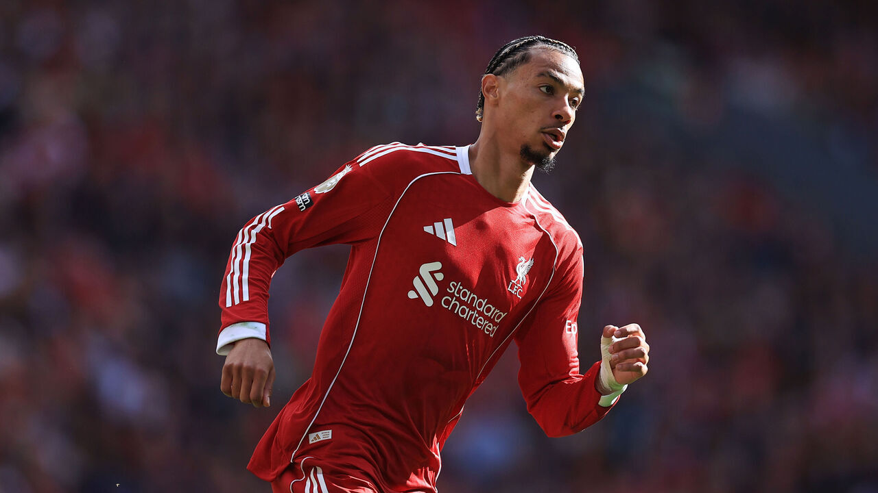 LIVERPOOL, ENGLAND - AUGUST 31: Hugo Ekitike of Liverpool in action during the Premier League match between Liverpool and Arsenal at Anfield on August 31, 2025 in Liverpool, England.