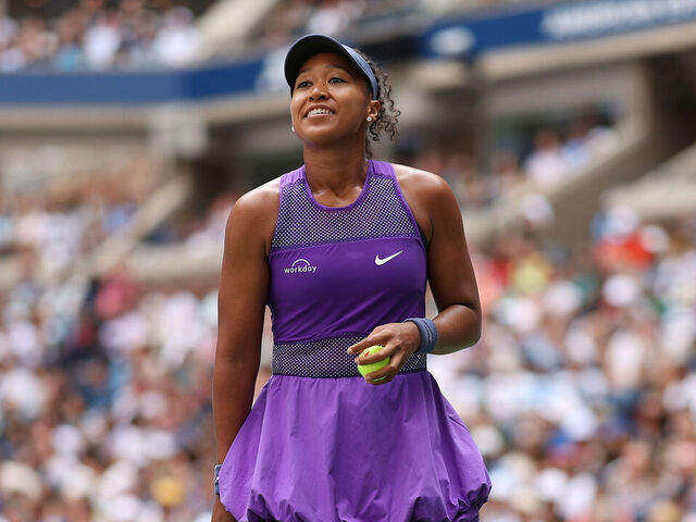 NEW YORK, NEW YORK - SEPTEMBER 01: Naomi Osaka of Japan looks on against Coco Gauff of the United States during their Women's Singles Fourth Round match on Day Nine of the 2025 US Open at USTA Billie Jean King National Tennis Center on September 1, 2025 in the Flushing neighborhood of the Queens borough of New York City.