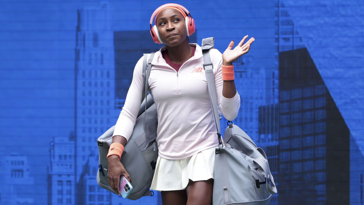 NEW YORK, NEW YORK - SEPTEMBER 1: Coco Gauff of USA during her fourth round match against Naomi Osaka of Japan on day nine of the 2025 US Open Tennis Championships at USTA Billie Jean King National Tennis Center on September 1, 2025 in Flushing Meadows, Queens, New York City.