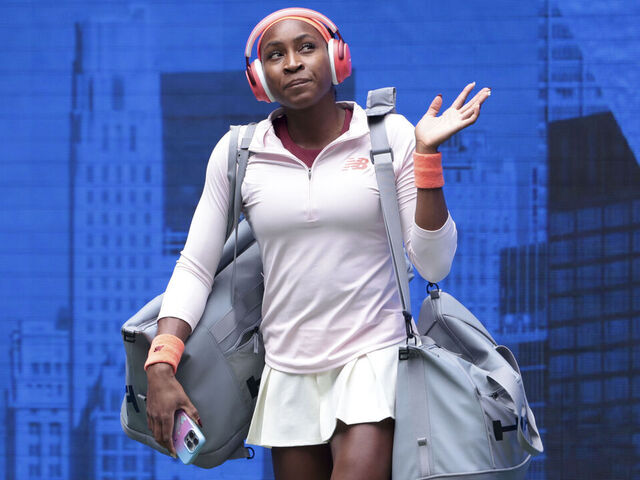 NEW YORK, NEW YORK - SEPTEMBER 1: Coco Gauff of USA during her fourth round match against Naomi Osaka of Japan on day nine of the 2025 US Open Tennis Championships at USTA Billie Jean King National Tennis Center on September 1, 2025 in Flushing Meadows, Queens, New York City.