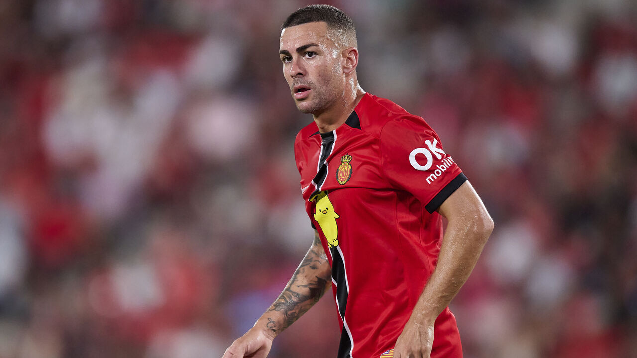 MALLORCA, SPAIN - AUGUST 16: Dani Rodriguez of RCD Mallorca looks on during the LaLiga EA Sports match between RCD Mallorca and FC Barcelona at Estadio de Son Moix on August 16, 2025 in Mallorca, Spain.