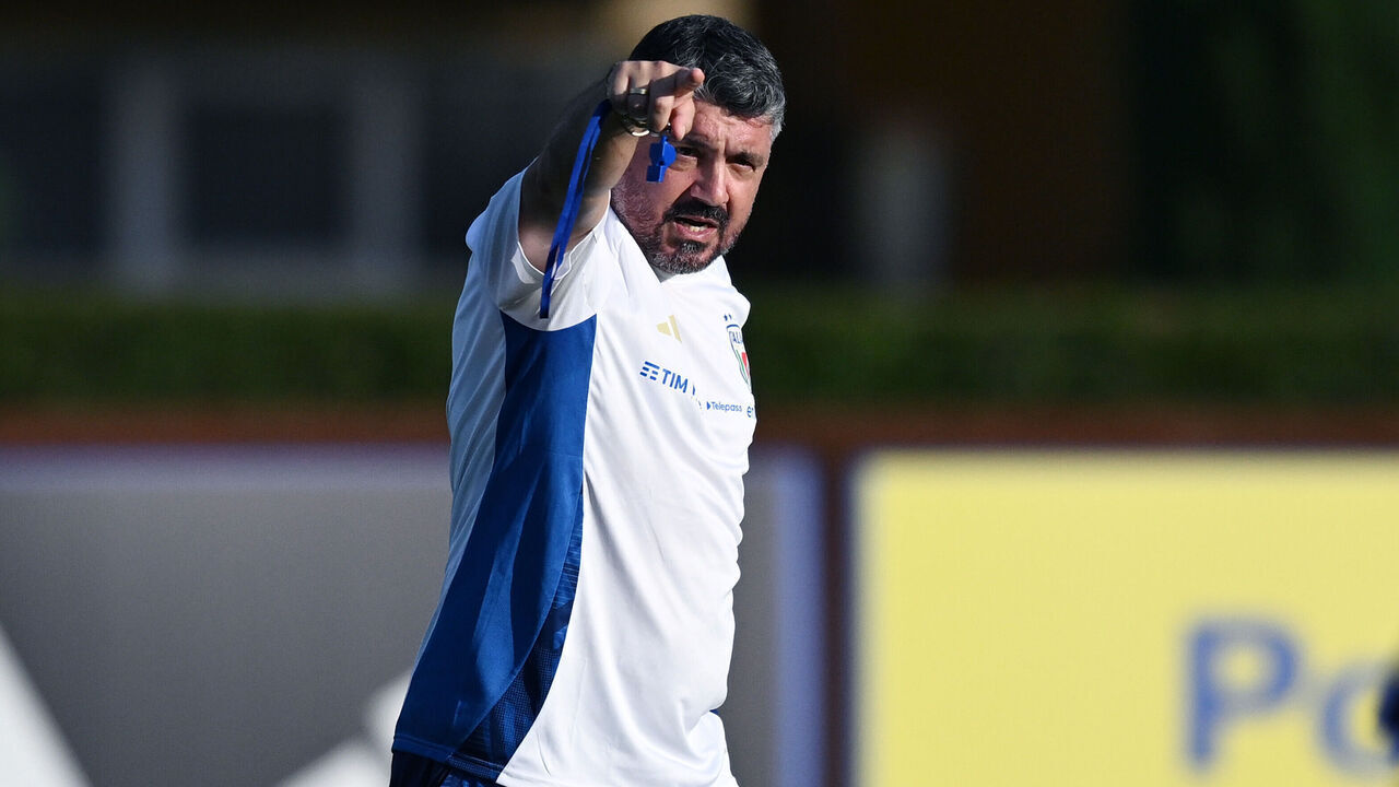 FLORENCE, ITALY - SEPTEMBER 01: Gennaro Gattuso coach of Italy during Training Session at Centro Tecnico Federale di Coverciano on September 01, 2025 in Florence, Italy.