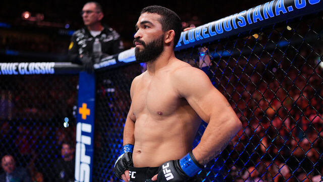 NEW ORLEANS, LOUISIANA - JULY 19: Patricio 'Pitbull' Freire of Brazil prepares to face Dan Ige in a featherweight bout during the UFC 318 event at Smoothie King Center on July 19, 2025 in New Orleans, Louisiana.
