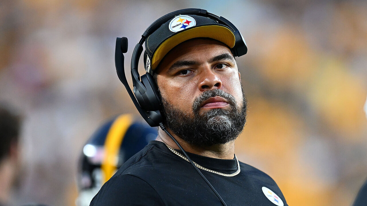 PITTSBURGH, PENNSYLVANIA - AUGUST 16: Cameron Heyward #97 of the Pittsburgh Steelers looks on during the NFL Preseason 2025 game against the Tampa Bay Buccaneers at Acrisure Stadium on August 16, 2025 in Pittsburgh, Pennsylvania.