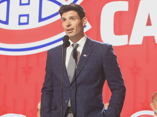 NASHVILLE, TN - JUNE 28: Carey Price of the Montreal Canadiens is shown during the first round of the 2023 Upper Deck NHL Draft, held on June 28, 2023, at Bridgestone Arena in Nashville, Tennessee.
