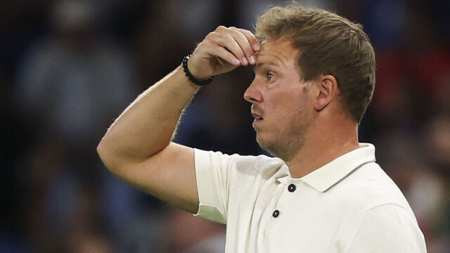 04 September 2025, Slovakia, Bratislava: Soccer: World Cup Qualification Europe, Slovakia - Germany, Group Phase, Group A, Matchday 1, Narodny Futbalovy Stadion, Germany coach Julian Nagelsmann (Germany) on the sidelines. Photo: Christian Charisius/dpa