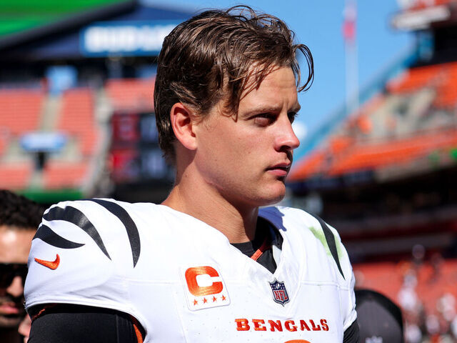 CLEVELAND, OH - SEPTEMBER 07: Cincinnati Bengals quarterback Joe Burrow (9) leaves the field following the National Football League game between the Cincinnati Bengals and Cleveland Browns on September 7, 2025, at Huntington Bank Field in Cleveland, OH.