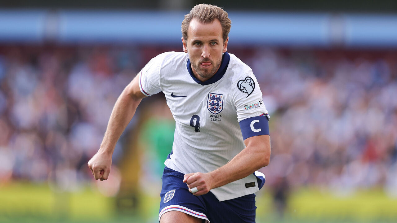 BIRMINGHAM, ENGLAND - SEPTEMBER 06: Harry Kane of England during the FIFA World Cup 2026 qualifier match between England and Andorra at Villa Park on September 06, 2025 in Birmingham, England.