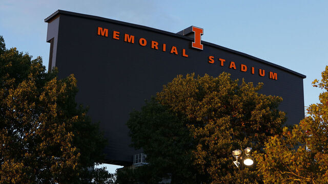CHAMPAIGN, IL - OCTOBER 19: General view of the stadium exterior before the Illinois Fighting Illini vs Wisconsin Badgers game at Memorial Stadium on October 19, 2013 in Champaign, Illinois. Wisconsin defeated Illinois 56-32.
