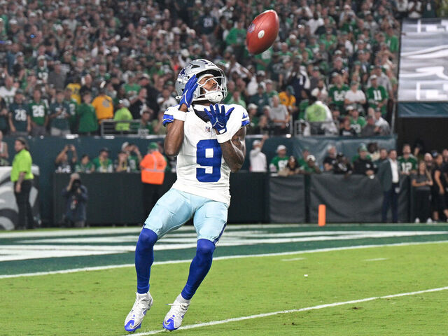 PHILADELPHIA, PA - SEPTEMBER 04: Dallas Cowboys wide receiver KaVontae Turpin (9) catches the ball during the game between the Dallas Cowboys and the Philadelphia Eagles on September 4th, 2025 at Lincoln Financial Field in Philadelphia, PA.