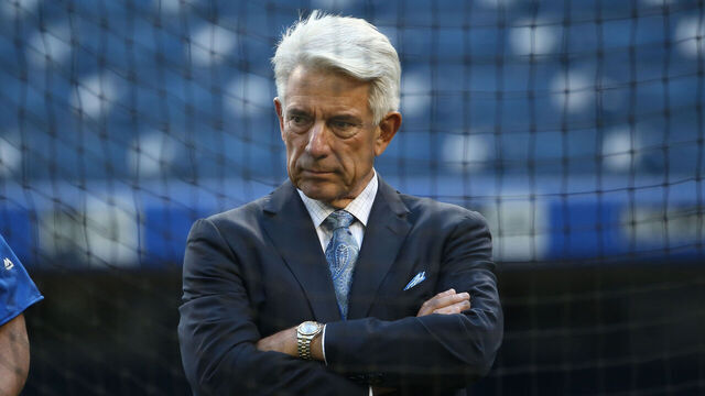 TORONTO, CANADA - MAY 6: Former player and current television broadcaster Buck Martinez looks on during batting practice before the Toronto Blue Jays MLB game against the New York Yankees on May 6, 2015 at Rogers Centre in Toronto, Ontario, Canada.