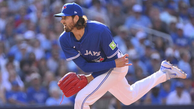 TORONTO, ON - SEPTEMBER 11: Kevin Gausman #34 of the Toronto Blue Jays pitches during the game between the Houston Astros and the Toronto Blue Jays at Rogers Centre on Thursday, September 11, 2025 in TorontoOntario, Canada.
