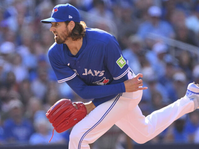 TORONTO, ON - SEPTEMBER 11: Kevin Gausman #34 of the Toronto Blue Jays pitches during the game between the Houston Astros and the Toronto Blue Jays at Rogers Centre on Thursday, September 11, 2025 in TorontoOntario, Canada.