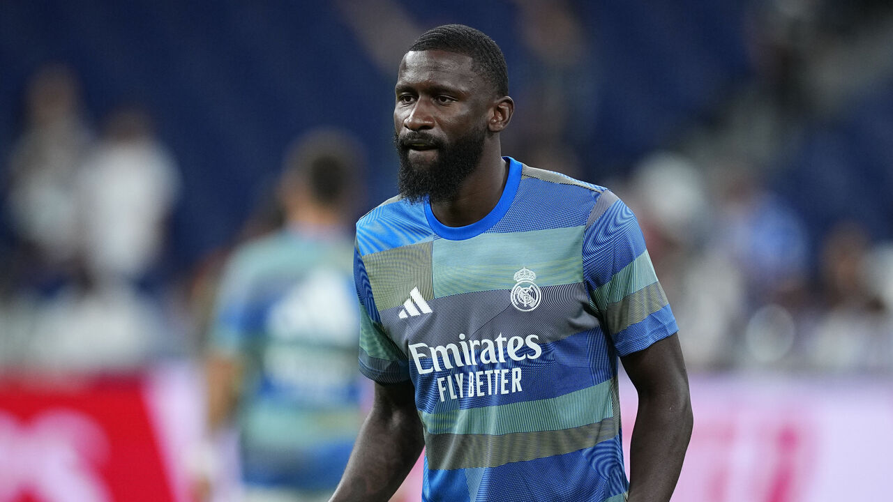 MADRID, SPAIN - AUGUST 30: Antonio Rudiger of Real Madrid CF looks on during the Spanish League, LaLiga EA Sports, football match played between Real Madrid and RCD Mallorca at Santiago Bernabeu stadium on August 30, 2025, in Madrid, Spain.