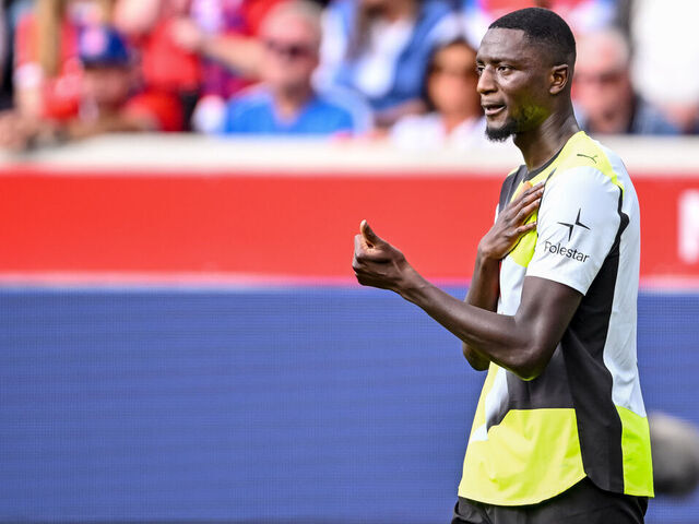 13 September 2025, Baden-Württemberg, Heidenheim: Soccer: Bundesliga, 1. FC Heidenheim - Borussia Dortmund, Matchday 3, Voith-Arena. Serhou Guirassy (Borussia Dortmund) celebrates after scoring to make it 0-1. Photo: Harry Langer/dpa - IMPORTANT NOTE: In accordance with the regulations of the DFL German Football League and the DFB German Football Association, it is prohibited to utilize or have utilized photographs taken in the stadium and/or of the match in the form of sequential images and/or video-like photo series.