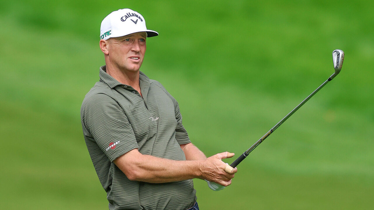 VIRGINIA WATER, ENGLAND - SEPTEMBER 13: Alex Noren of Sweden plays his second shot on the fourth hole on day three of the BMW PGA Championship 2025 at Wentworth Golf Club on September 13, 2025 in Virginia Water, England.