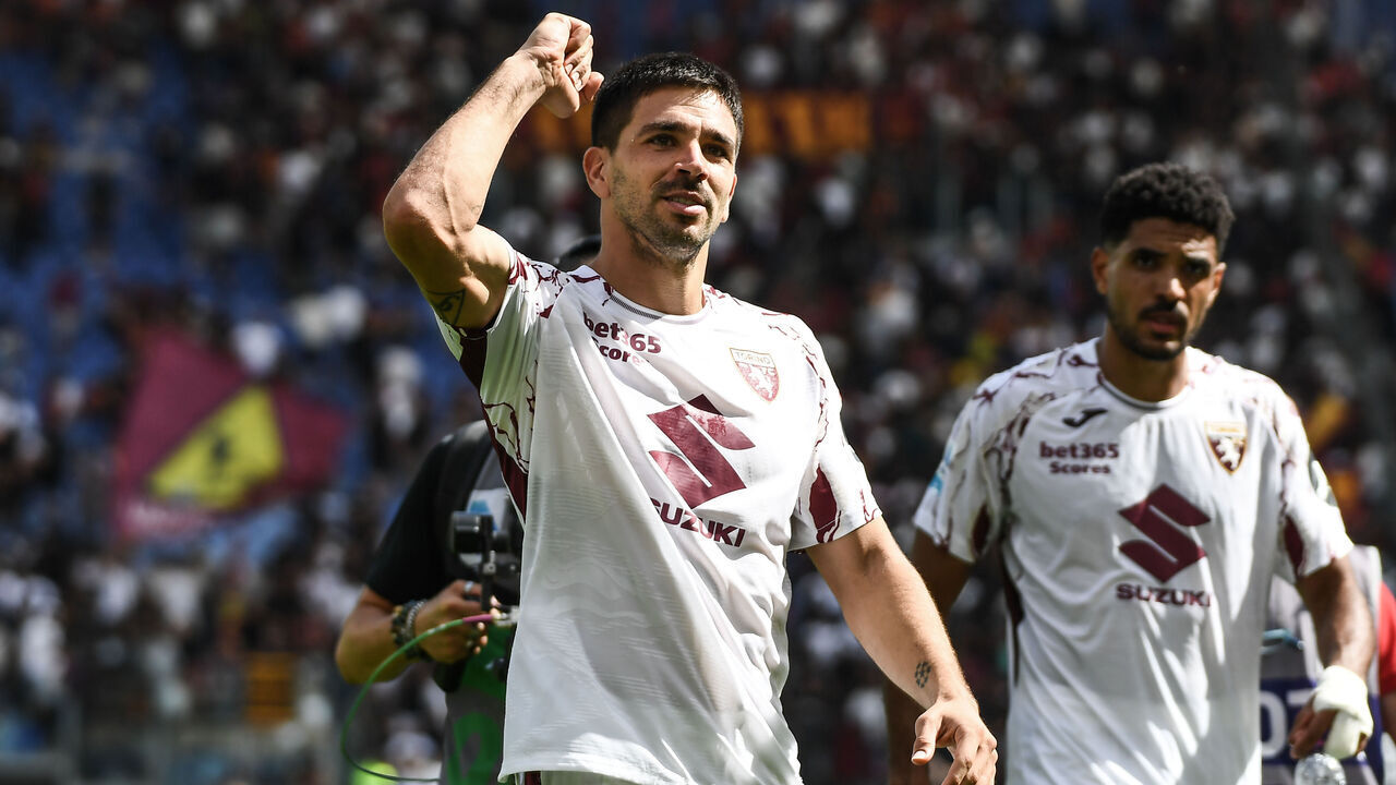 ROME, ITALY - SEPTEMBER 14: Giovanni Simeone of Torino FC after the Serie A match between AS Roma and Torino FC at Stadio Olimpico on September 14, 2025 in Rome, Italy.