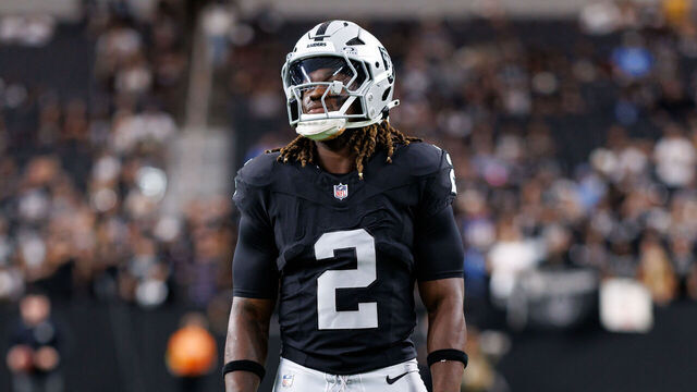 LAS VEGAS, NEVADA - SEPTEMBER 15: Ashton Jeanty #2 of the Las Vegas Raiders stands on the field prior to an NFL football game against the Los Angeles Chargers at Allegiant Stadium on September 15, 2025 in Las Vegas, Nevada.