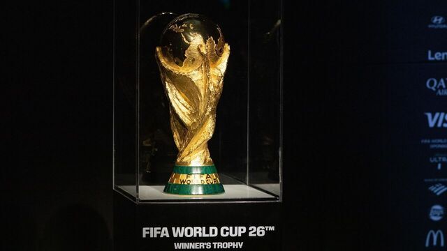 MEXICO CITY, MEXICO - JUNE 11: A view of the trophy as the road to the 2026 FIFA World Cup officially began with the unveiling of the countdown clock in Mexico City, Mexico on June 11, 2025. Fans gathered to celebrate the milestone, marking the final stretch before the world's biggest football tournament returns. With Mexico, the United States, and Canada set to host, preparations are in full swing for a World Cup.