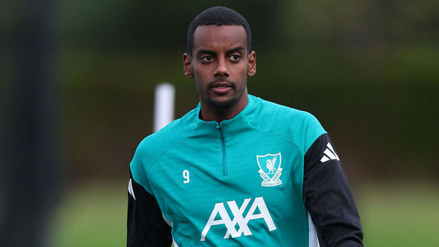 KIRKBY, ENGLAND - SEPTEMBER 16: Alexander Isak of Liverpool during a UEFA Champions League 2025/26 league phase training session at AXA Training Centre on September 16, 2025 in Kirkby, England.