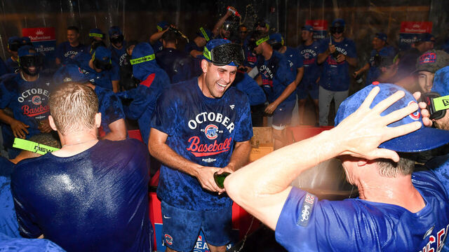 PITTSBURGH, PENNSYLVANIA - SEPTEMBER 17: Matthew Boyd #16 of the Chicago Cubs celebrates the team's 8-4 win over the Pittsburgh Pirates to clinch a spot in the National League Playoffs at PNC Park on September 17, 2025 in Pittsburgh, Pennsylvania.